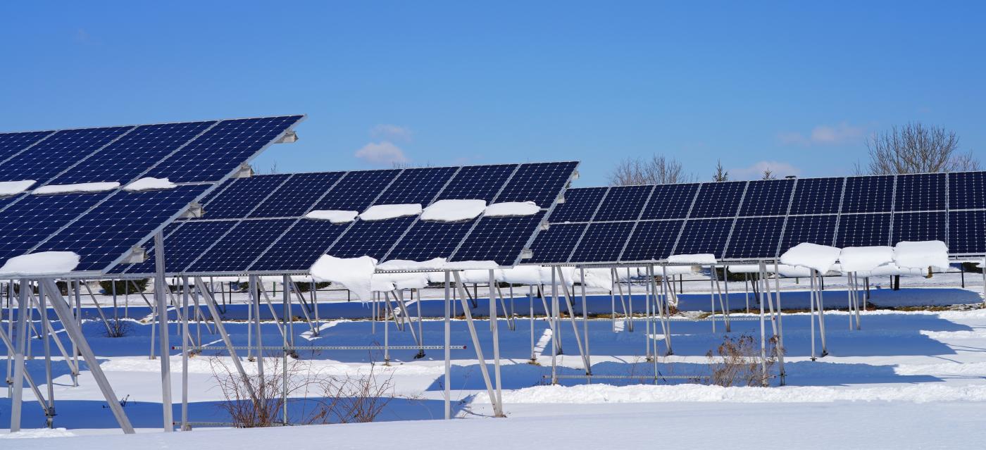 Solar panels in Minnesota snow, MnSEIA