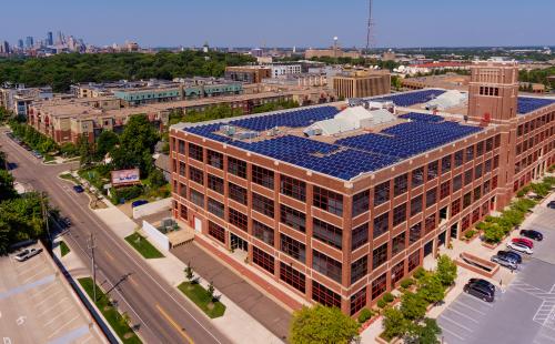 Minnesota solar array in the Twin Cities IPS Solar MnSEIA