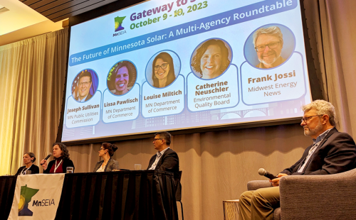 At a conference hosted by the Minnesota Solar Energy Industries Association, a panel of top Minnesota energy regulators 