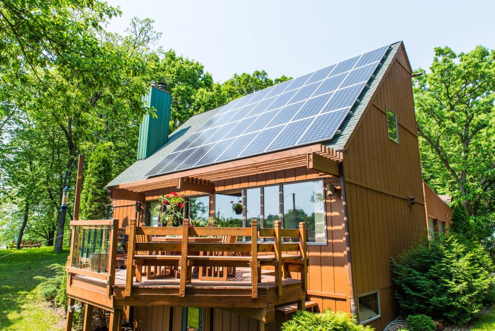 Residential solar on Minnesota cabin, MnSEIA